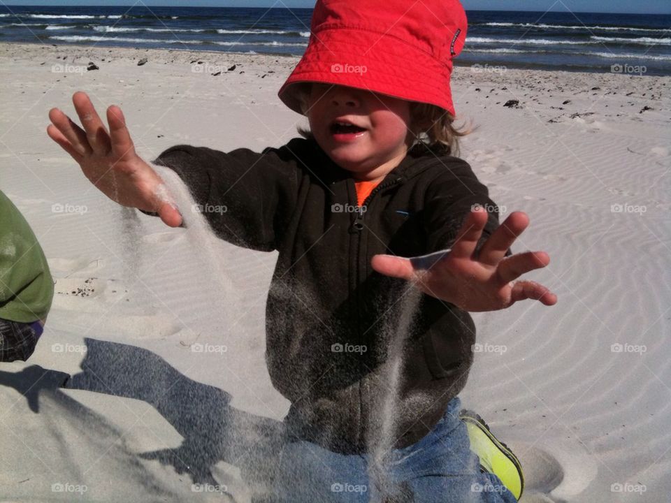 beach happy red sand by pumpkin77