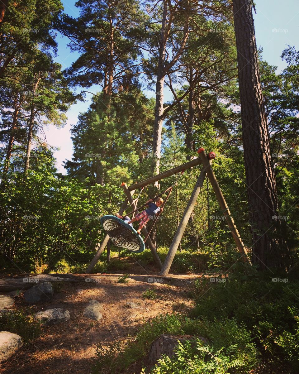 Giant swing in the woods