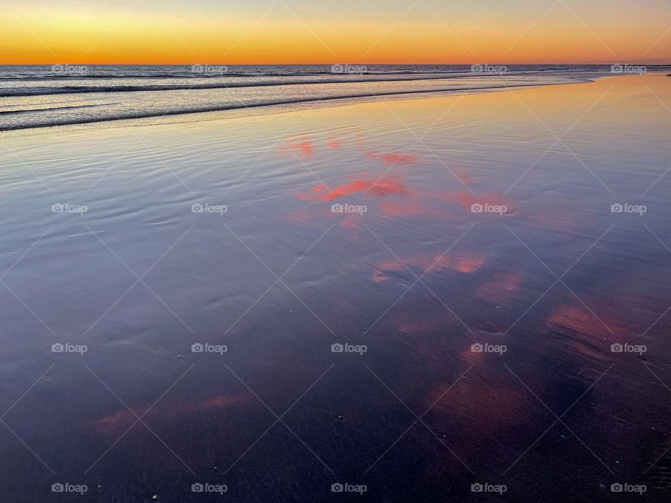 San Diego sunset - reflection of the cotton candy clouds 