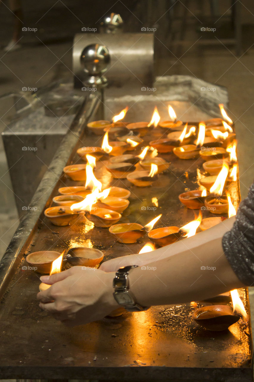 Hindu pray in Buta Caves, Kuala Lumpur, Malaysia