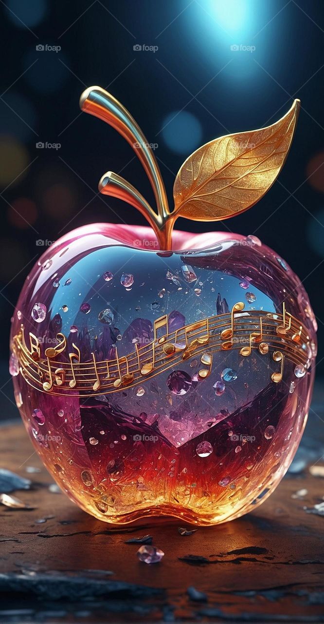 Image of apple fruit with artificial intelligence