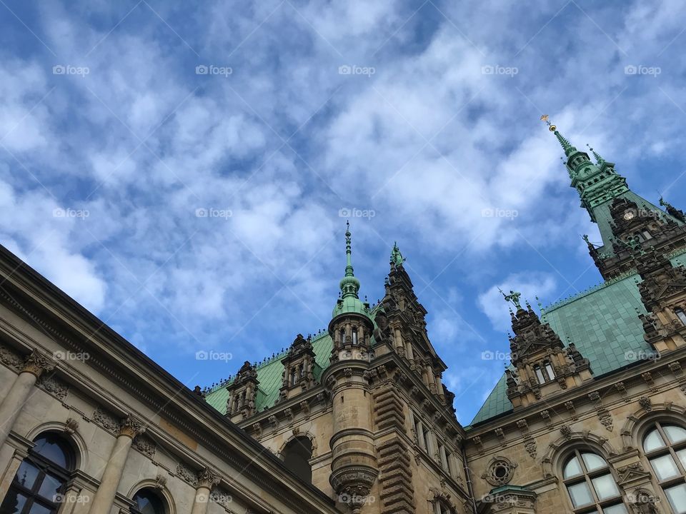 Beautiful old architecture town hall Hamburg Germany 