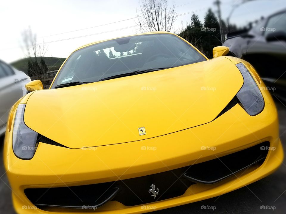 yellow Ferrari