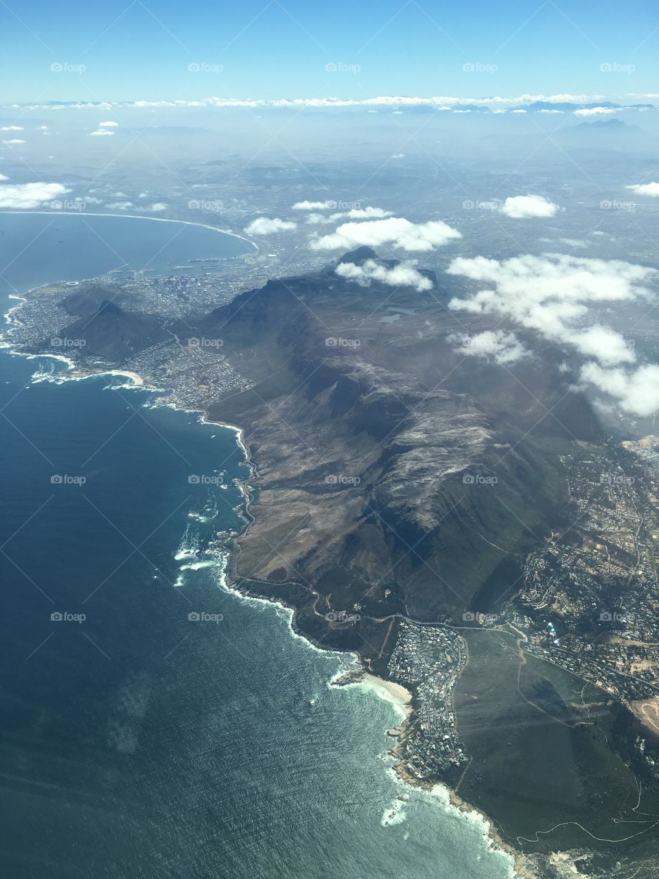 Birds eye view of Cape Town, South Africa 