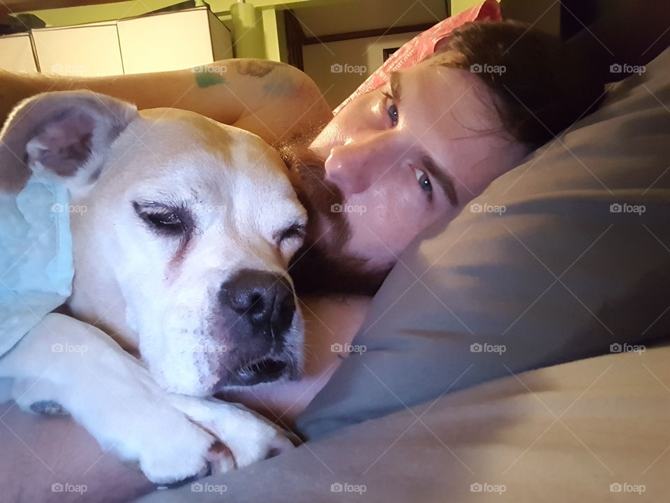 Dog and Owner "Selfie". Just a Selfie of my beautiful Boxer (Roxy) and I.