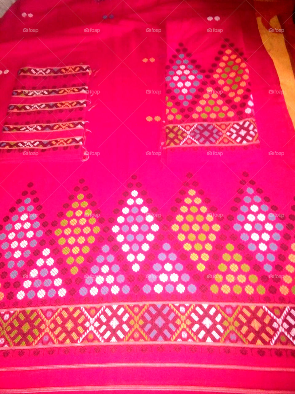 Cloths hand made flowers design.