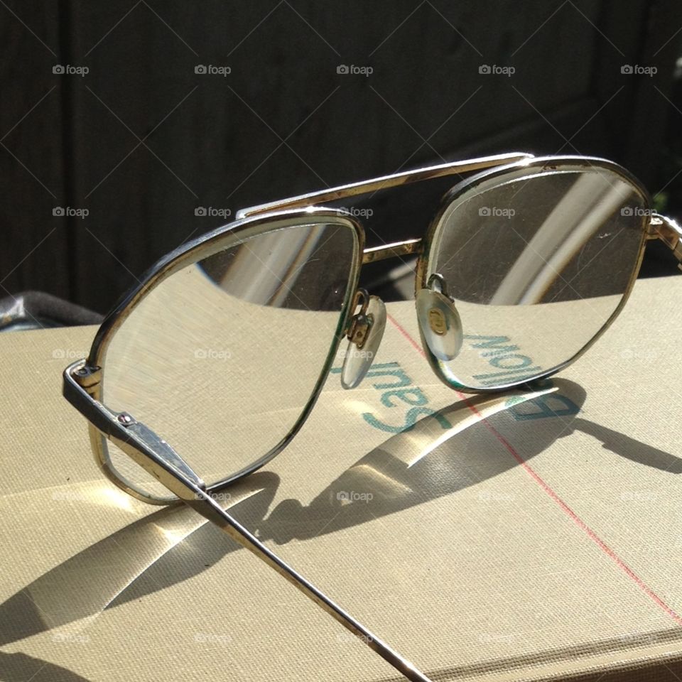 Glasses Resting on. Herzog Novel in the Sun