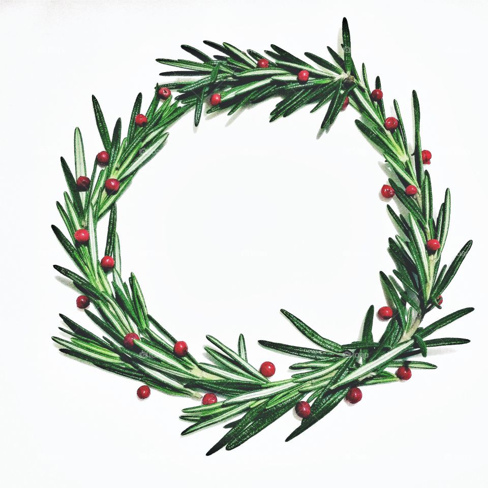 Wreath on white background