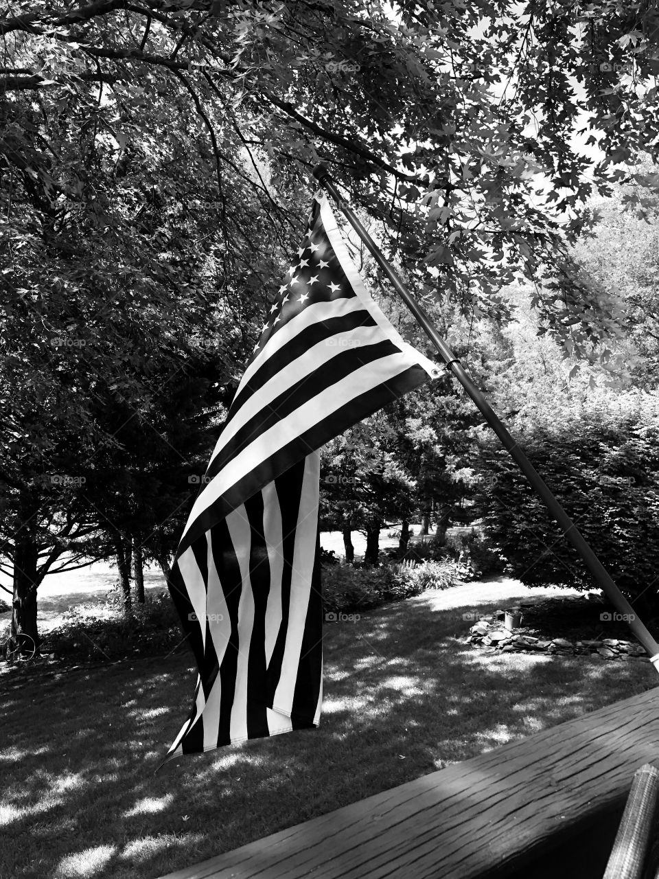 American flag in the breeze 