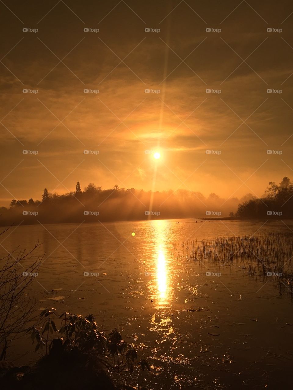 Sunset on loch