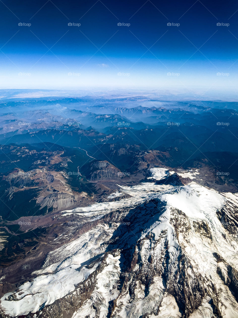 View of Washington’s state from airplane 