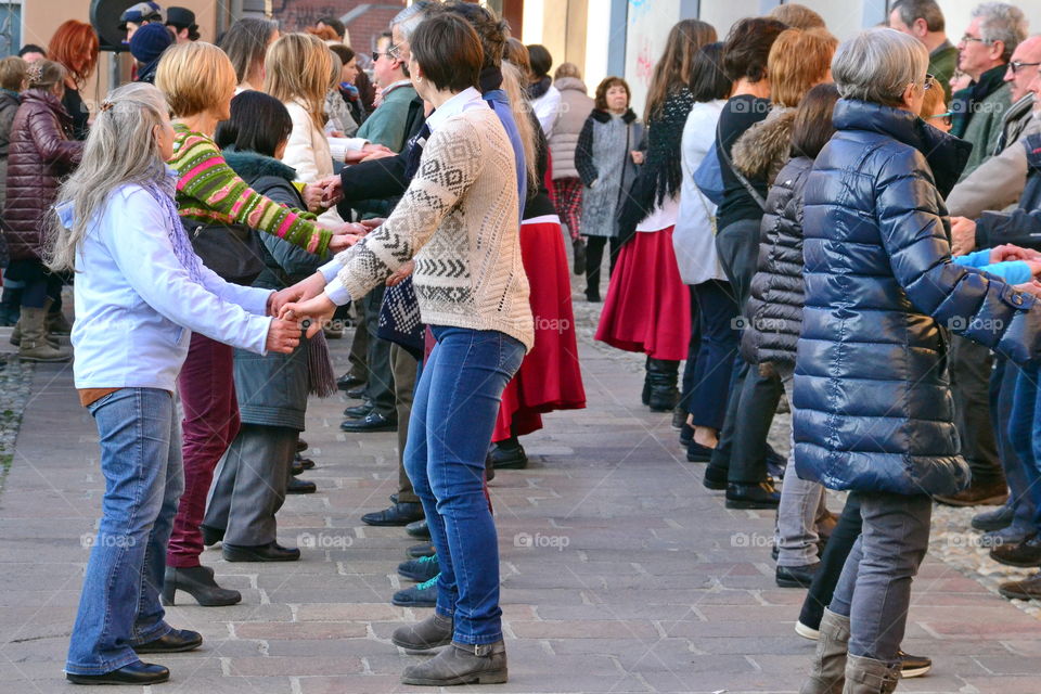 line dancing in the street