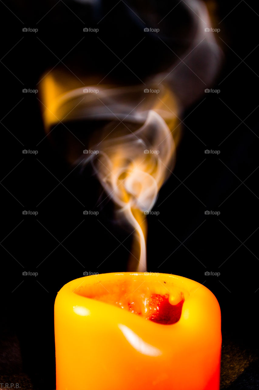 smoking candle still life atmosphere photo