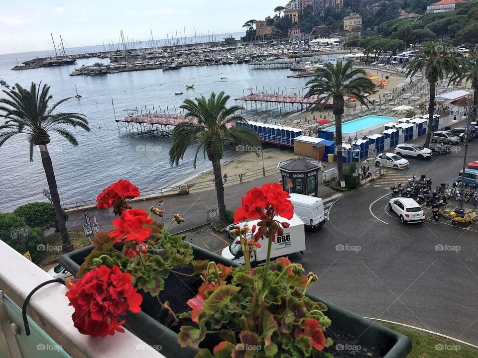 Balcony view of Rapallo Italy