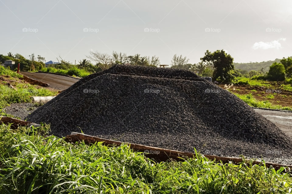 Pile Of Aggregate At Roadside