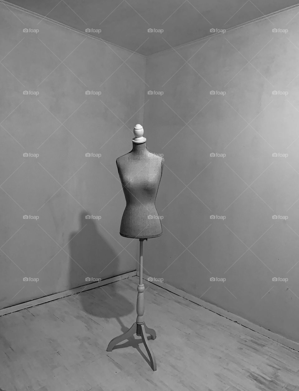 Mannequin in empty room 