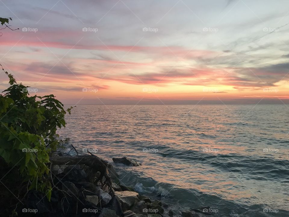 Enjoying a beautiful sunset at mentor Beach Park, Mentor Ohio