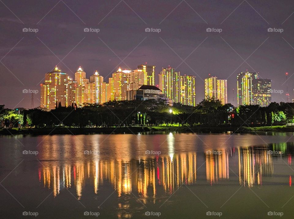 Reflection of urban buildings