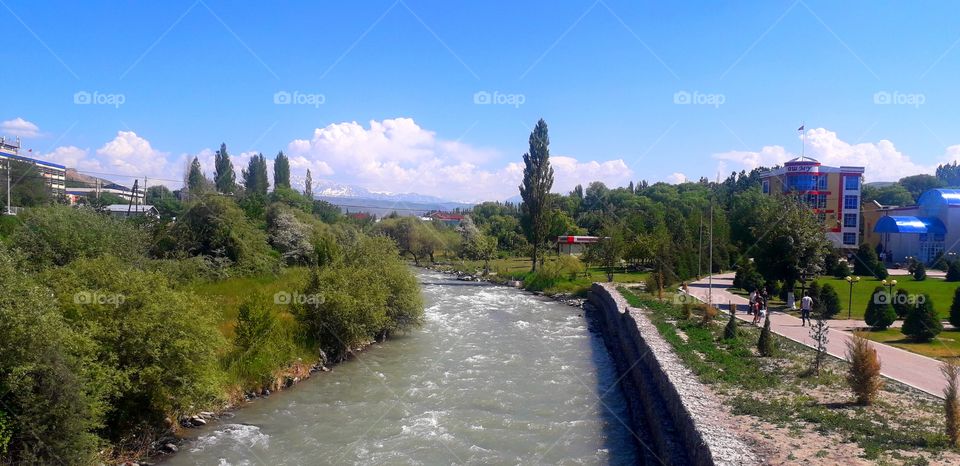 akbura river infront of medical faculty of osh state university