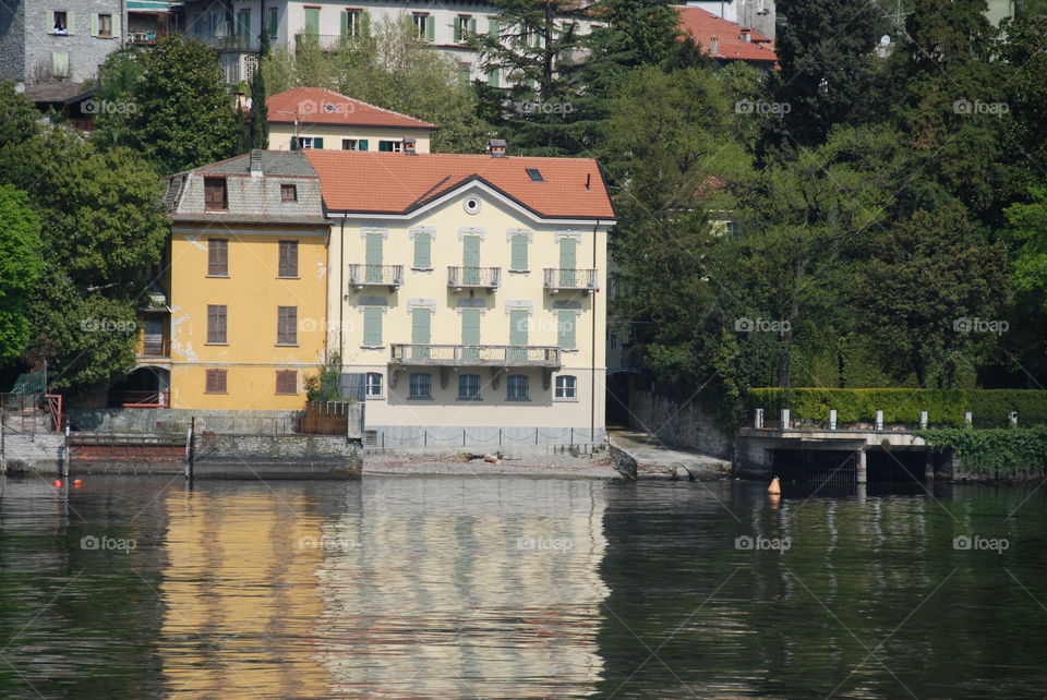 Colorful Homes along Lake Como Italy