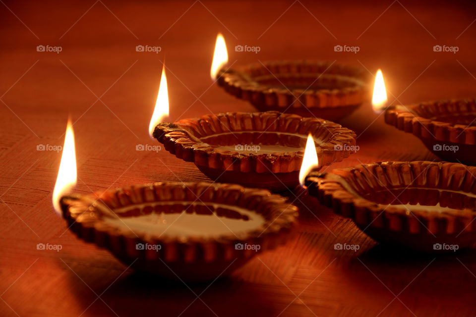 Beautiful hand made Diwali diya oil lamp