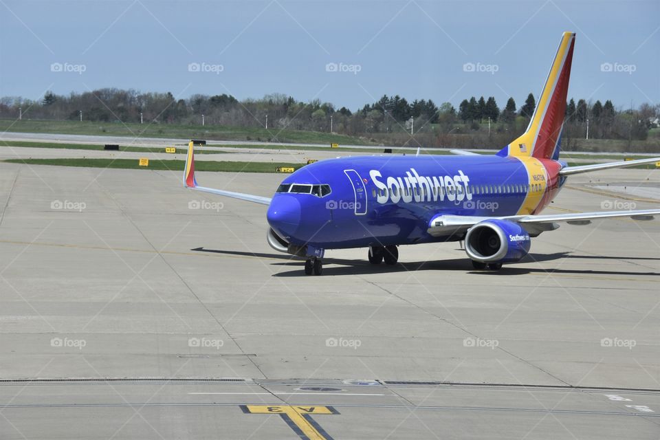 Southwest Airlines Jet landing on the runway