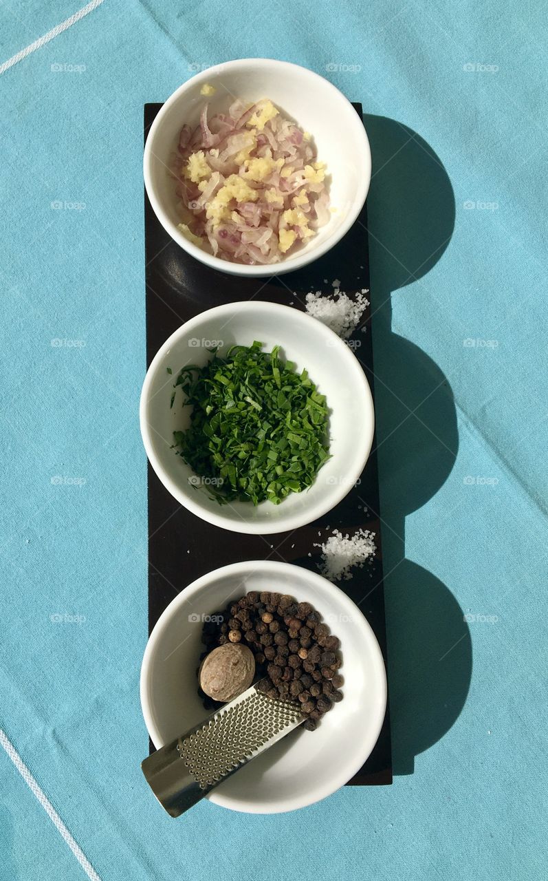 In kitchen, preparation to accompany fresh cottage cheese