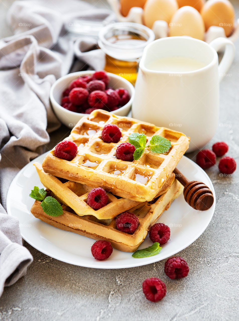 Homemade waffles 