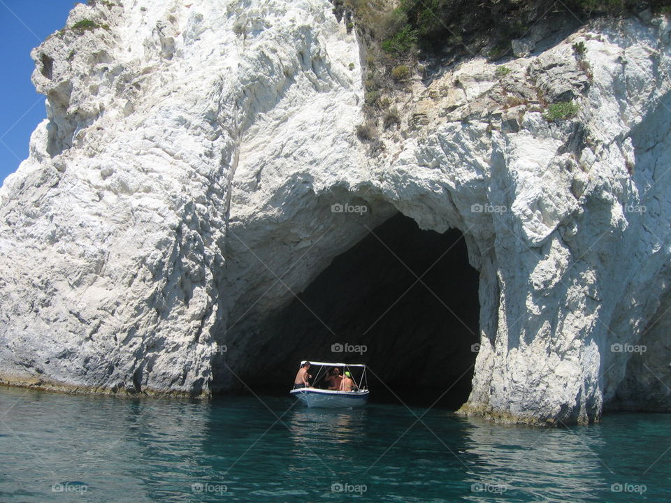 Boat in cave