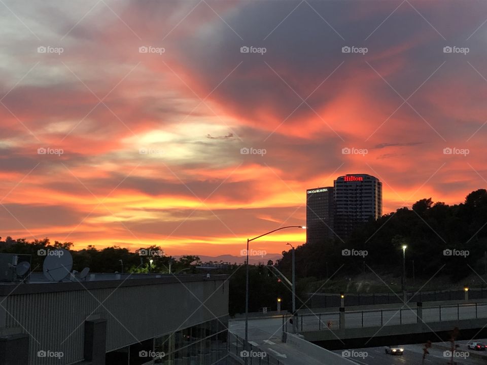 Sunset over Cahuenga Pass 