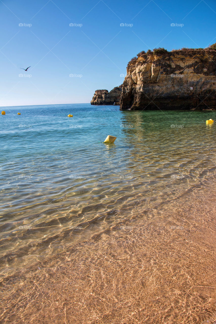 View of sea at praia do pinhao beach