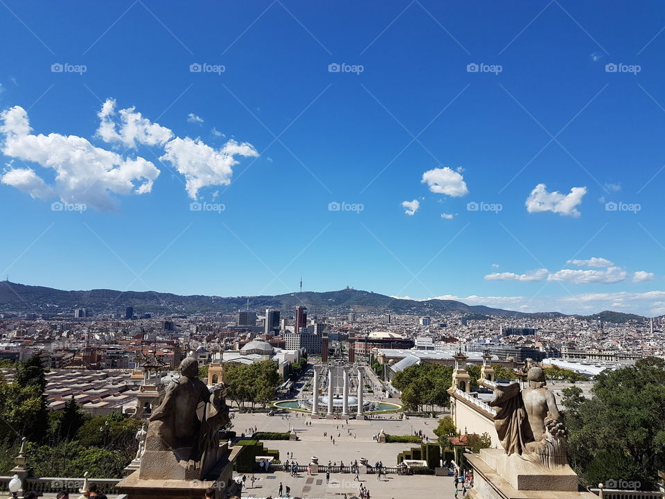 panoramic views of the city Barcelona