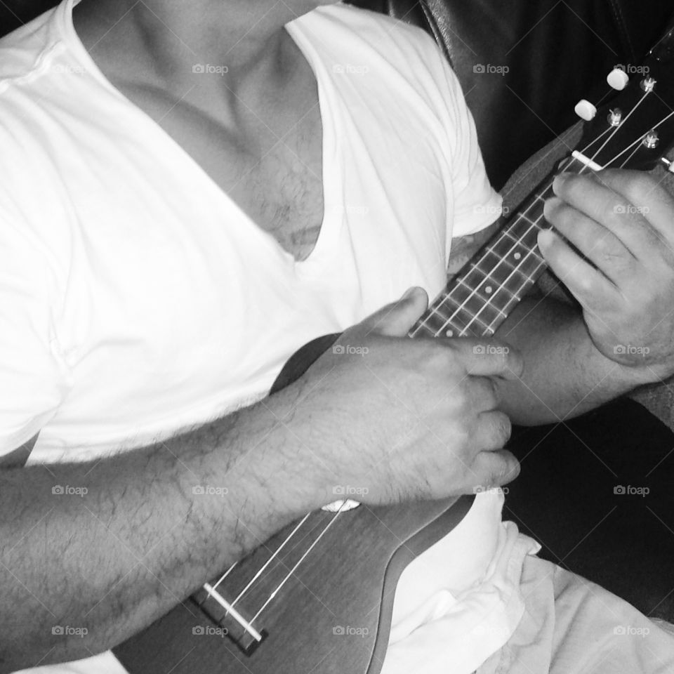 Playing Ukulele
