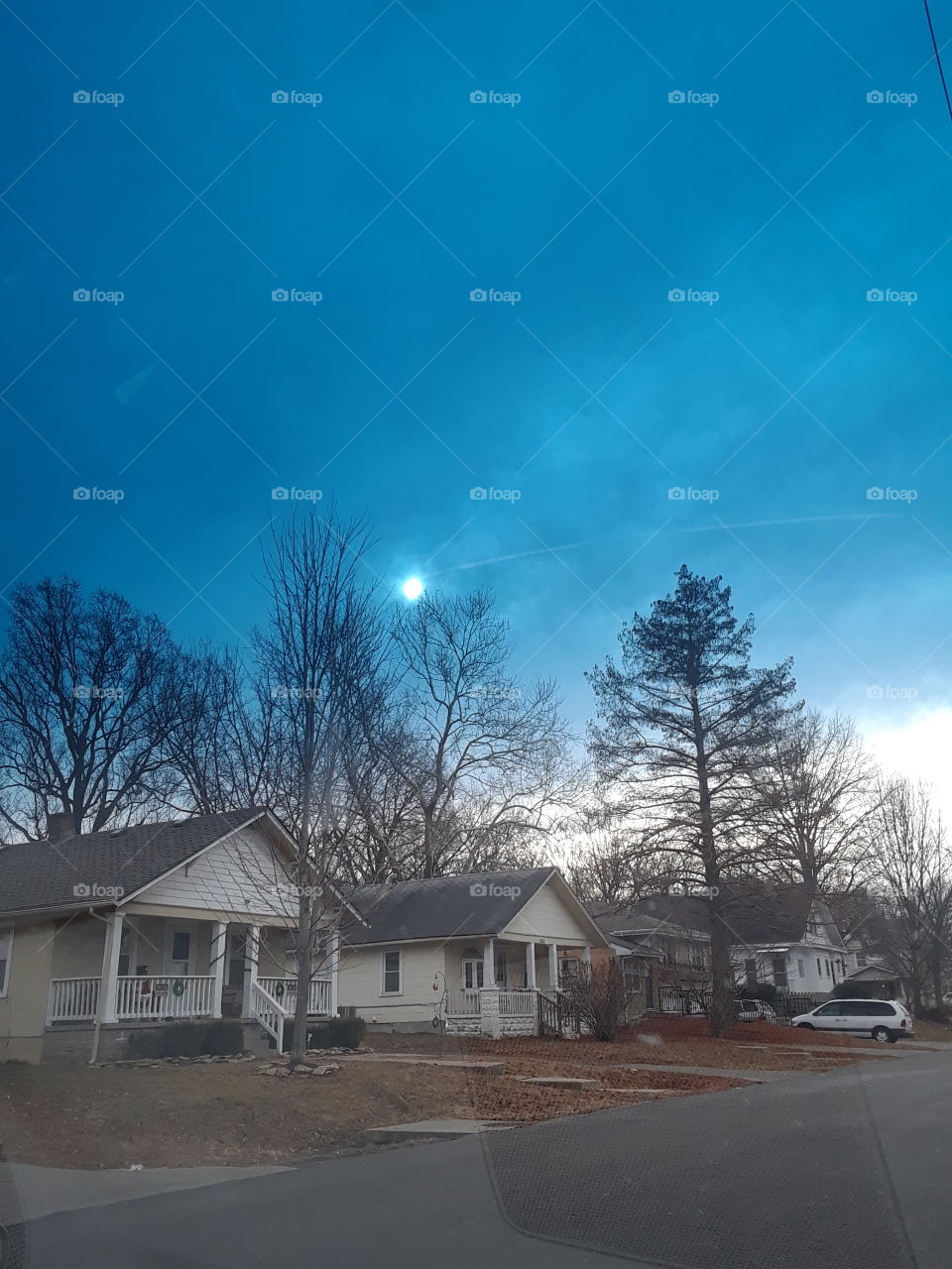 Sun with Clouds Winter Day