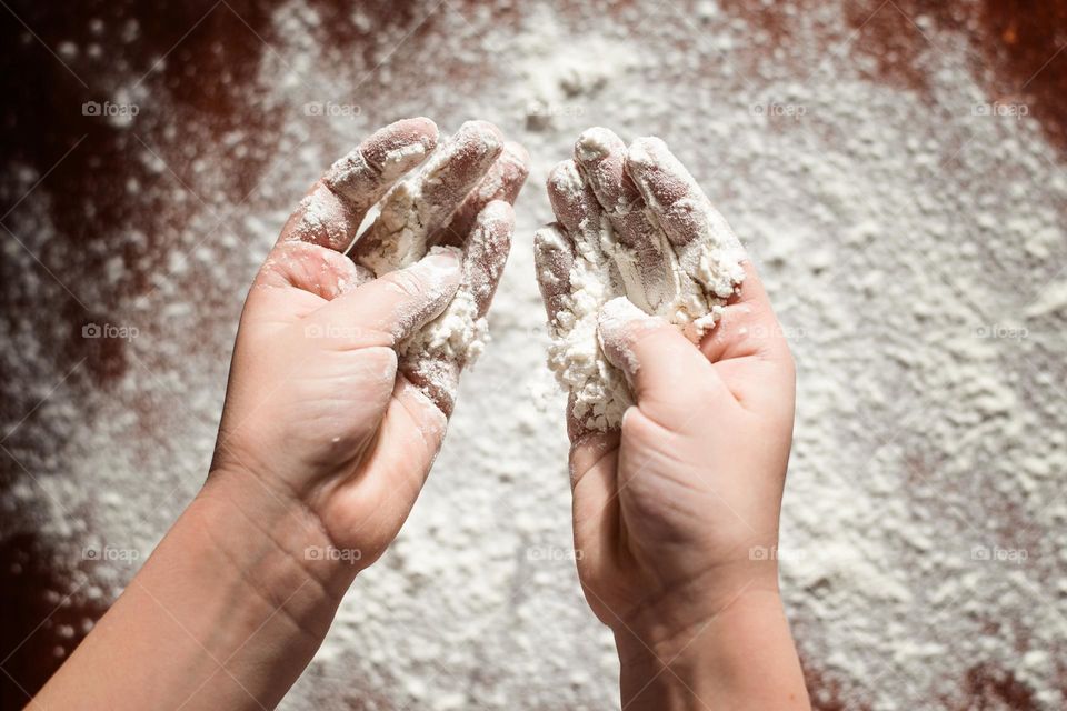 boy making bread