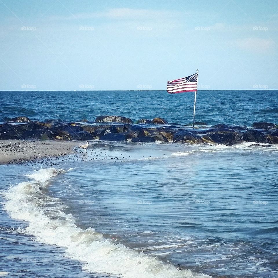 Stars, Stripes & the Sea. Summer afternoon in Allenhurst, NJ