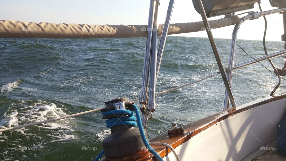 Port Side. Sailing the ocean.