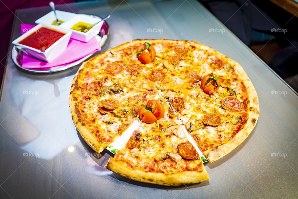 Pizza time hot and tomato