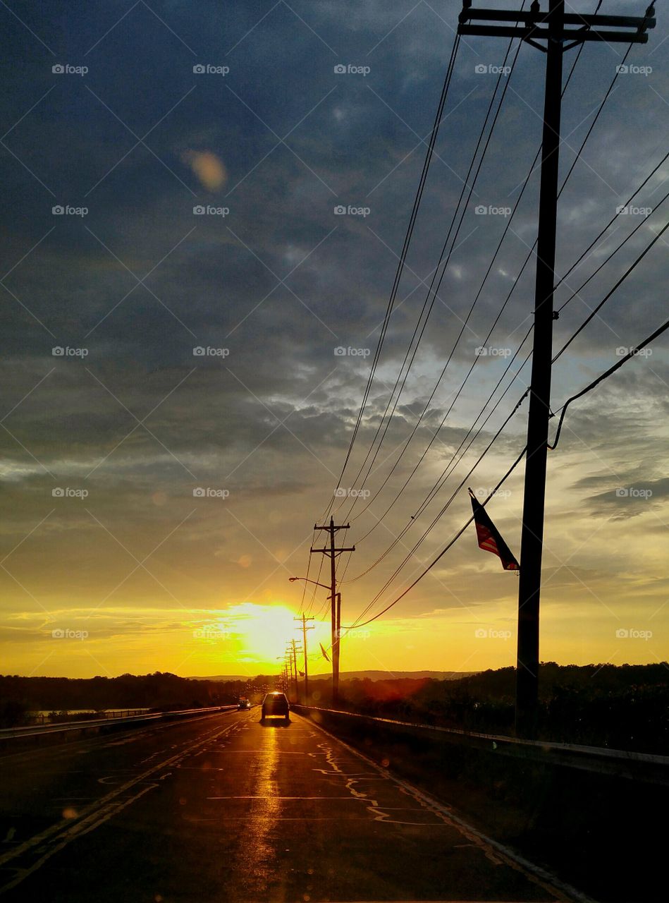 Drive at sunset