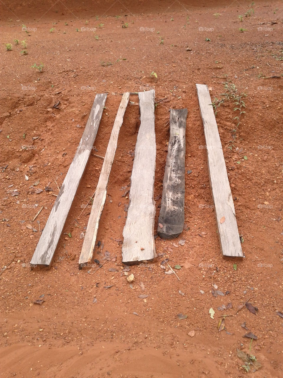 Natural materials left out to dry on the hot sands of Luang Prabang in Laos ready for the next project. 