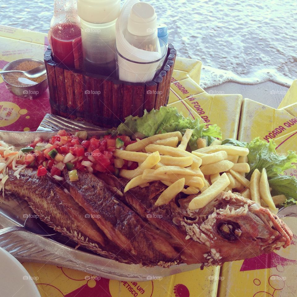 Fried fish and fries