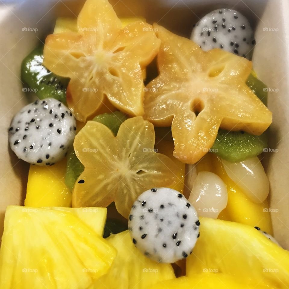 Fancy Fruit . An array of fruit in a bowl 