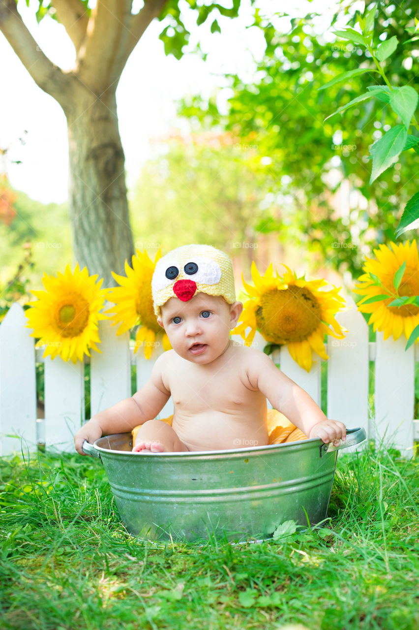 Cute baby on the nature