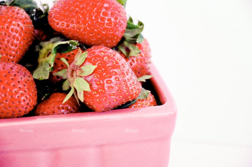 Close up of strawberries in a Basket 