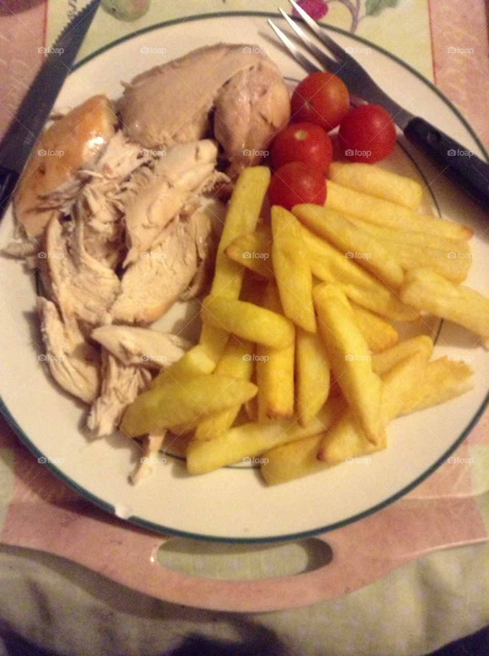 dinner tomatoes chicken chips by quizknight