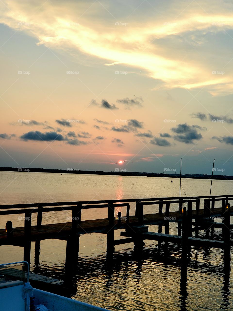 View of Chincoteague Bay at sunset