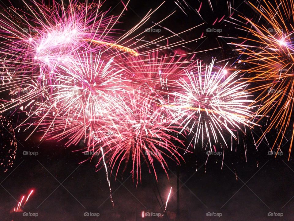 Sparkling pink fireworks.