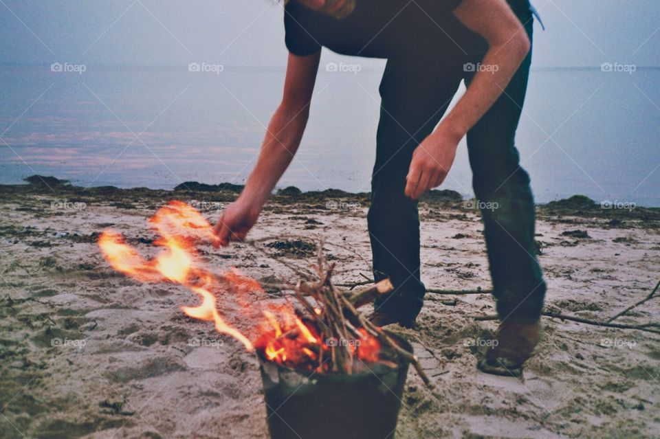 Campfire on the beach