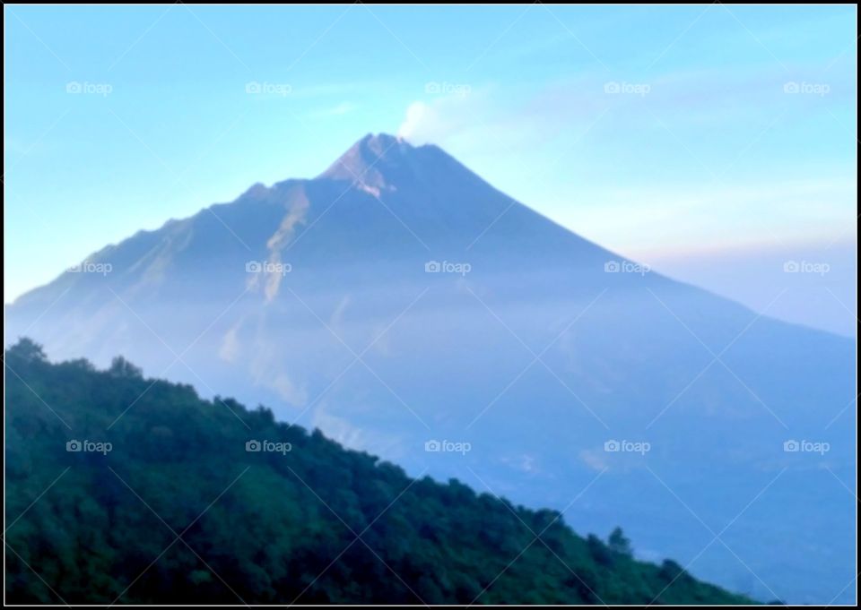 Merbabu Mountain from Indonesian Country