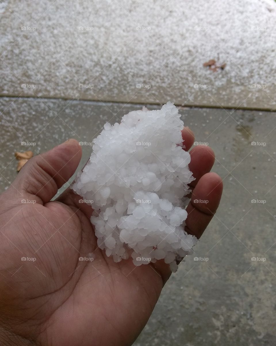 handful of hail balls